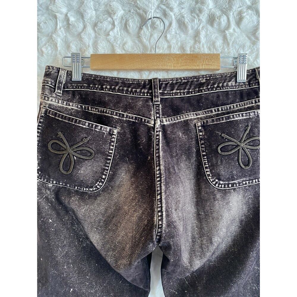 NWT BISCOTE Paris Brown Flock jeans embellished with cording size EU42/US 10 - Picture 8 of 10